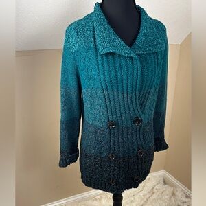 Beautiful Jones New York Teal and Black Cardigan
